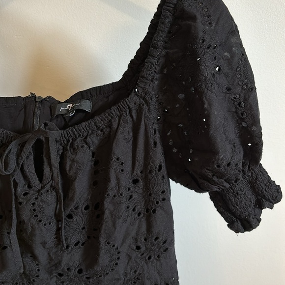 7 For All Mankind black eyelet mini dress. - Picture 5 of 9